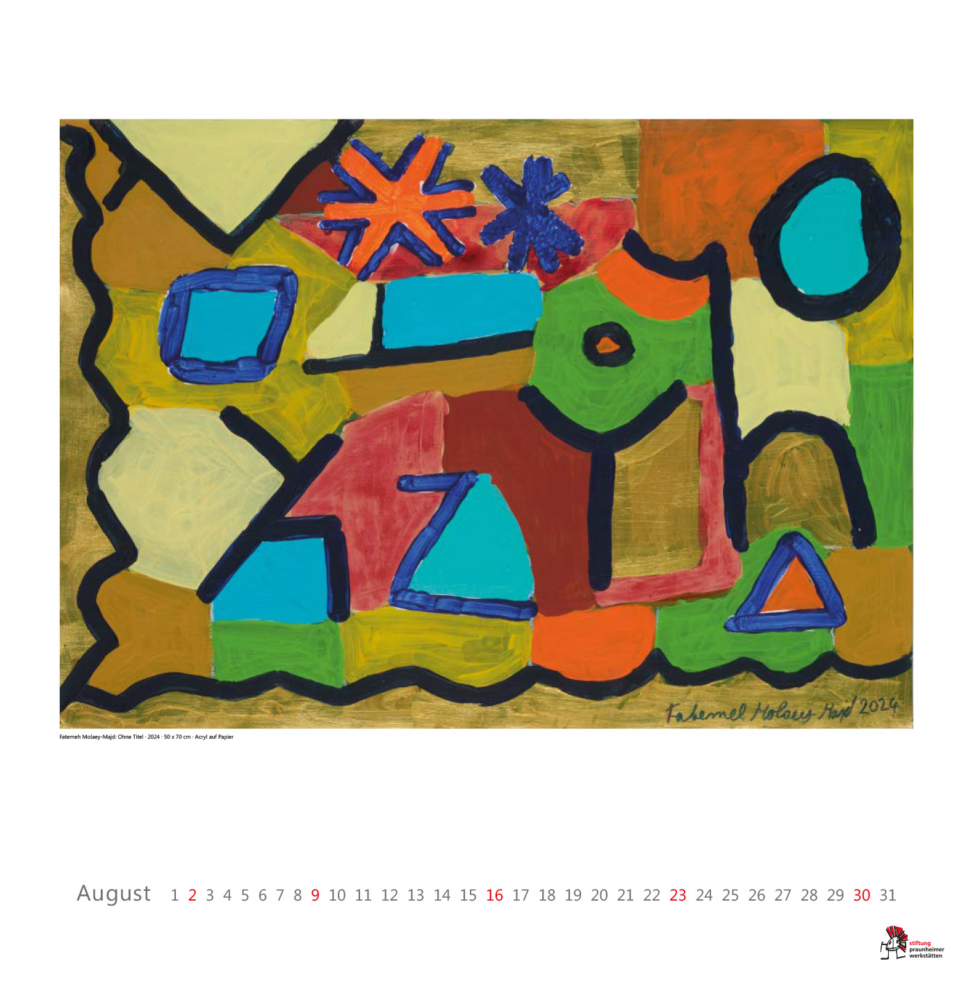 08_pw_kalender2026 tiftung Praunheimer Werkstätten Kalender 2026 - Kalenderblatt August