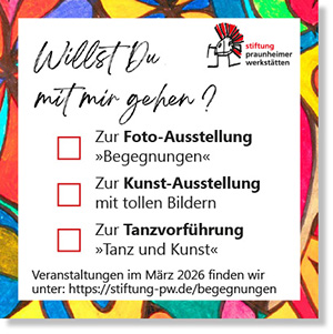 Einladung zum Kunstraum der Stiftung im März 2026.