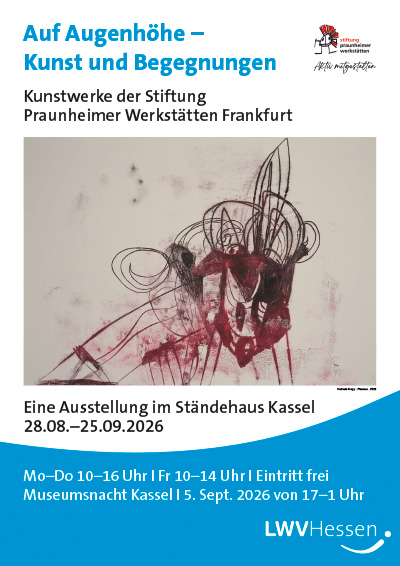 Plakat zur Ausstellung "Auf Augenhöhe" in der Museumsnacht Kassel am 5. September 2026