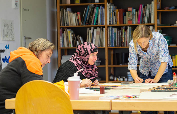 Kreatives Arbeiten im Kunstatelier Praunheim